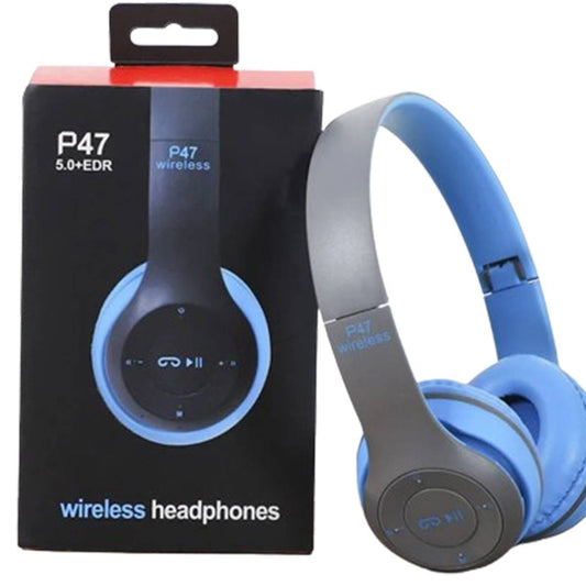 Wireless Headphones, P47 Bluetooth Foldable Headset with Microphone Support FM Radio TF for PC TV Smart Phones & Tablets Etc